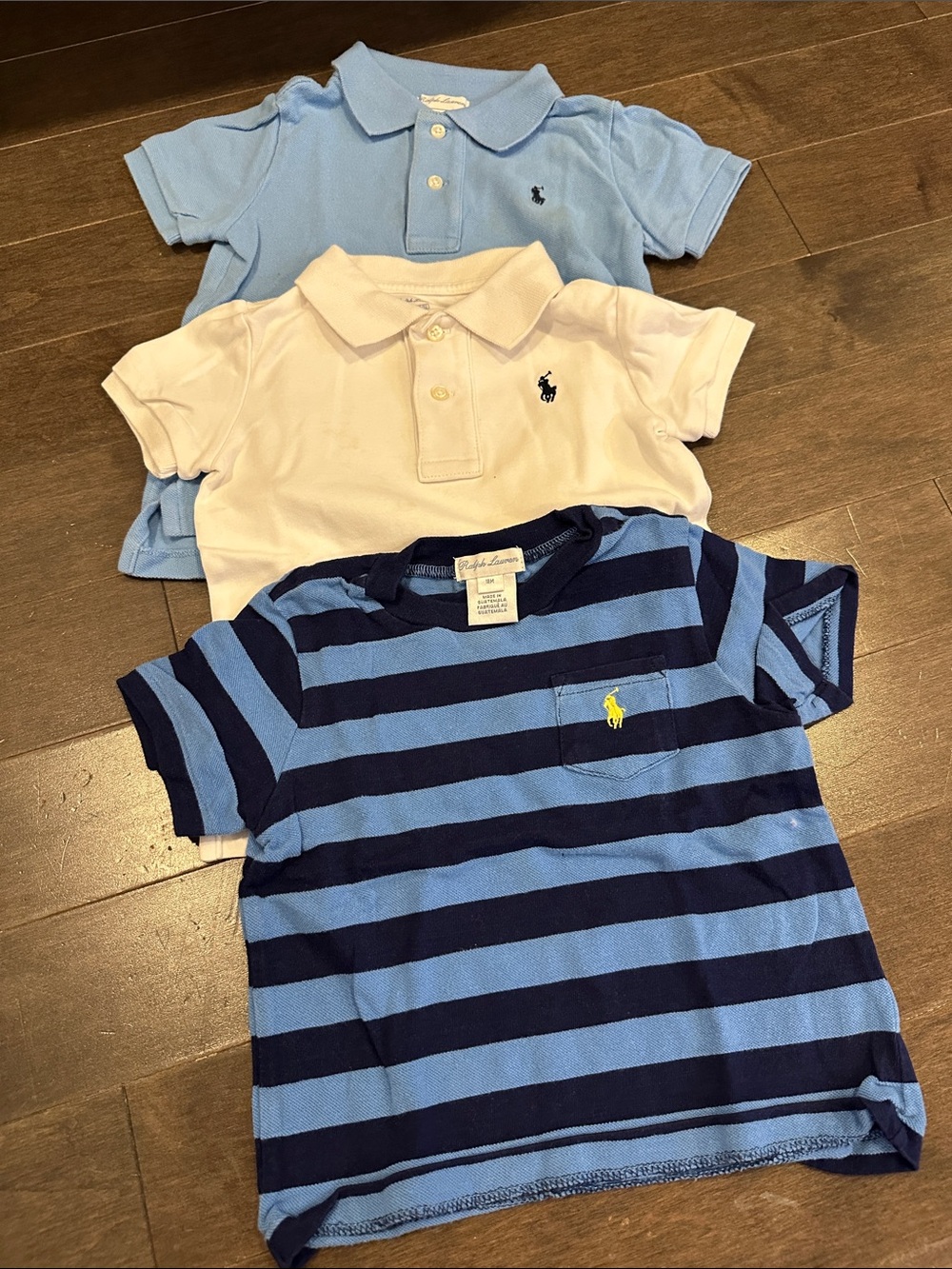 Ralph Lauren Boys Polo & Striped Tee Set in Light Blue, White, Navy